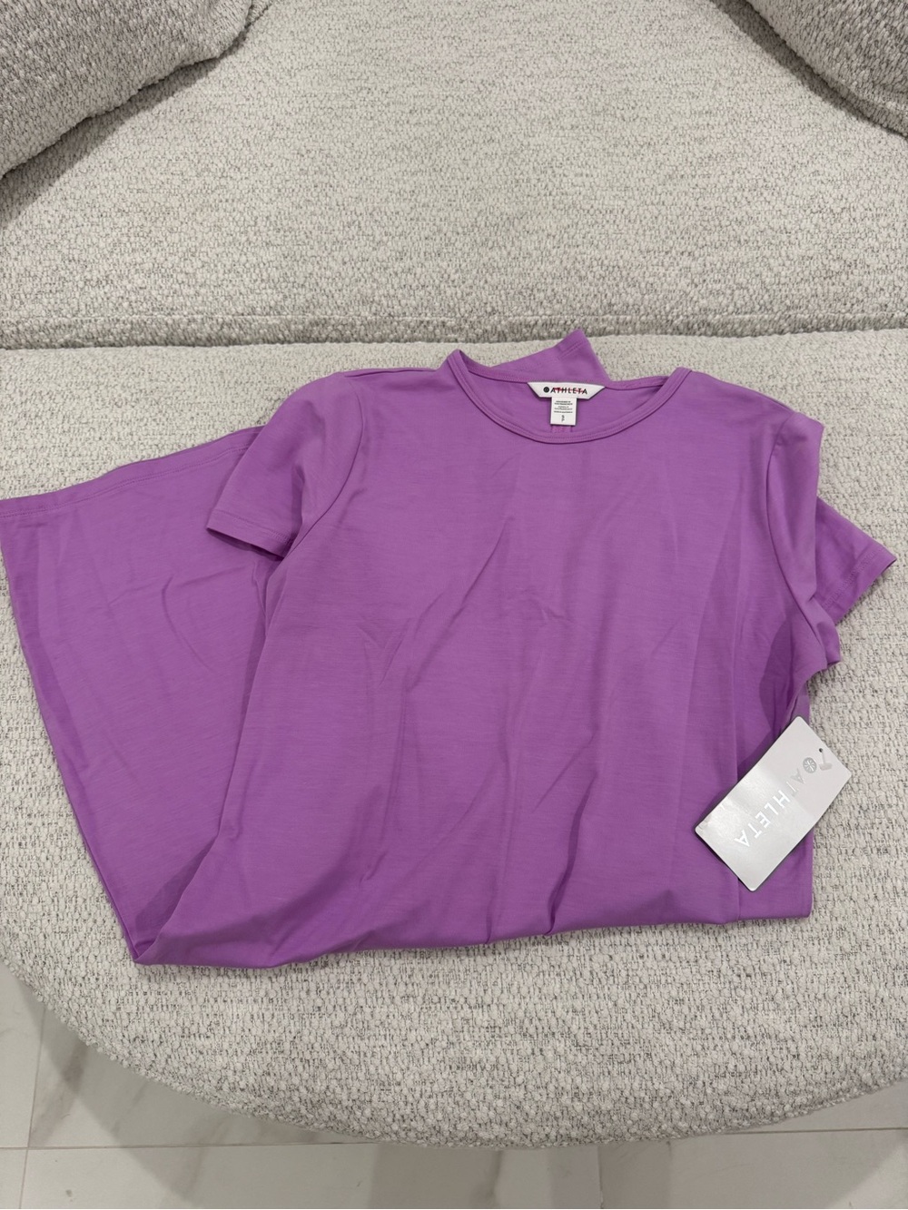 NWT Athleta Essential Lilac Short Sleeve T-Shirt Dress - Picture 2 of 5